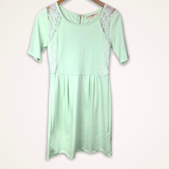 Altar’d State Fitted Lace Inset Pleated Dress - Picture 1 of 9